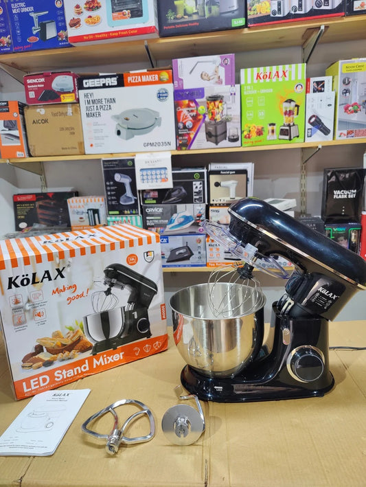 KÖLAX 2000W LED Electric Stand Mixer with 7.8L Stainless Steel Bowl – Heavy Duty Planetary Dough Mixer (Art.-Nr. 709181