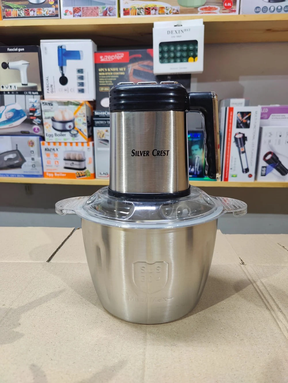 Silver Crest 8-in-1 Multi-Function Food Chopper – 3.5L Stainless Steel Bowl, 2000W Meat Grinder & Vegetable Choppe