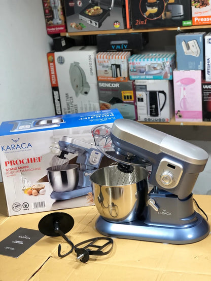 Karaca ProChef 1600W Stand Mixer with 6.5l Stainless Steel Bowl | 10-Speed Kitchen Food Mixer for Baking & Dough Mixing