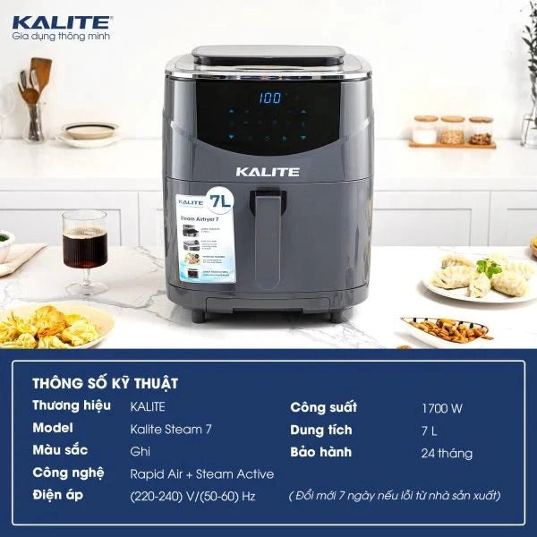 KALITE Steam Air Fryer 7L – Model Steam 7 | Digital Touch Panel Healthy Fryer