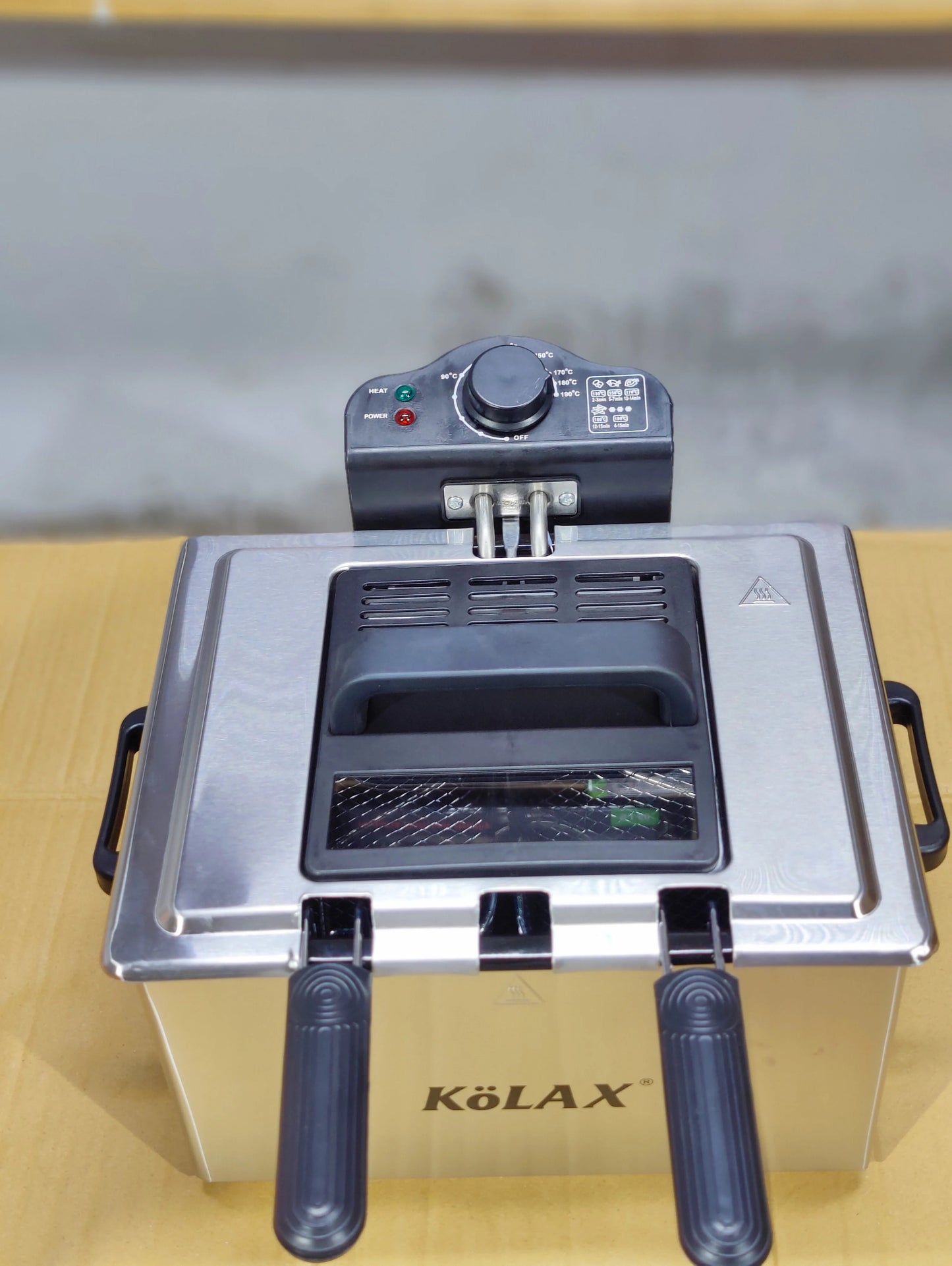 KOLAX Electric Deep Fryer – 5.0L Stainless Steel, 2000W with Dual Frying Baskets
