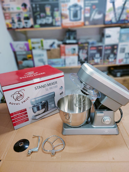 ROYAL SWISS 1500W Electric Stand Mixer with 6.3L XL Stainless Steel Bowl – 10 Speed Food Mixer (Model SL-9818B)