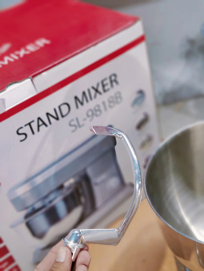ROYAL SWISS 1500W Electric Stand Mixer with 6.3L XL Stainless Steel Bowl – 10 Speed Food Mixer (Model SL-9818B)