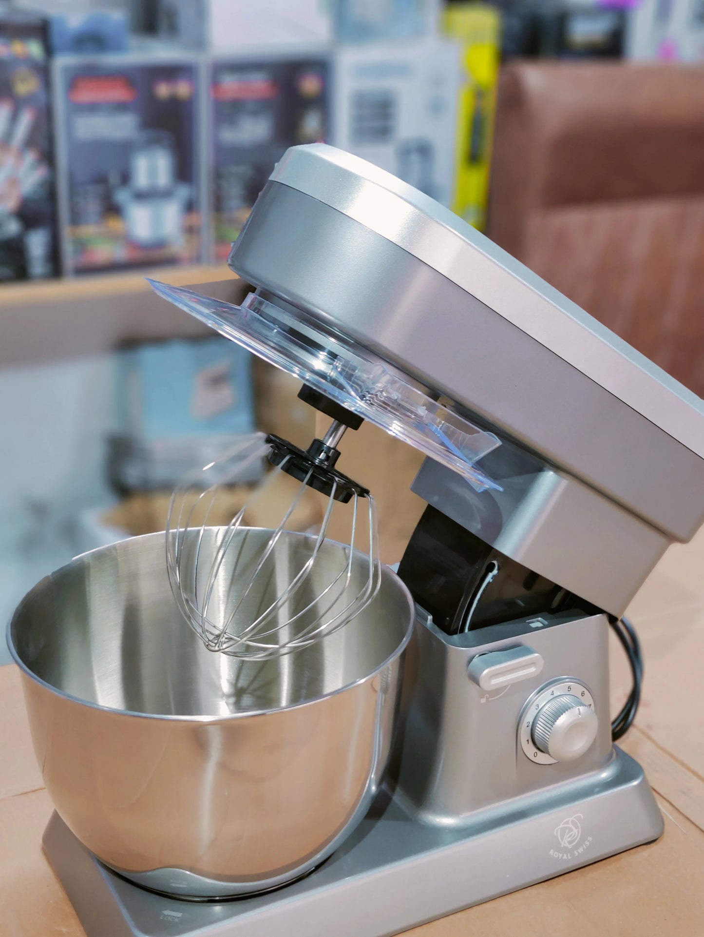 ROYAL SWISS 1500W Electric Stand Mixer with 6.3L XL Stainless Steel Bowl – 10 Speed Food Mixer (Model SL-9818B)