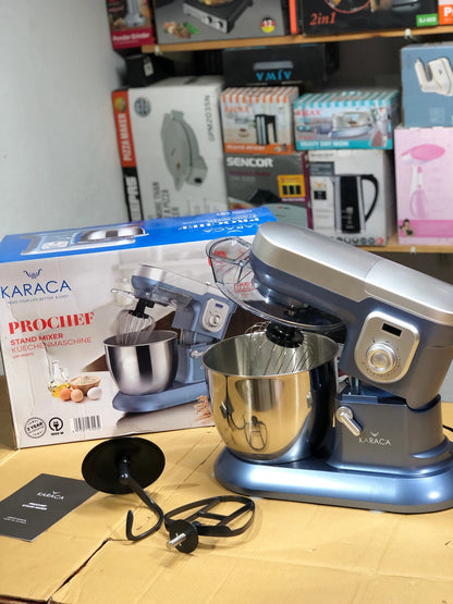 Karaca ProChef 1600W Stand Mixer with 6.5l Stainless Steel Bowl | 10-Speed Kitchen Food Mixer for Baking & Dough Mixing