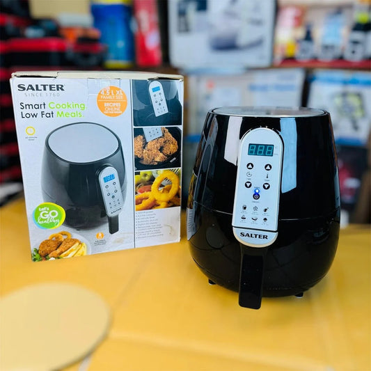 Salter 4.5L XL Digital Air Fryer – 1500W Family Size Low Fat Cooker with Auto Shut-Off, LED Display & 60-Min Timer