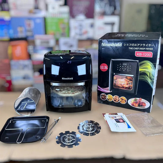 Nineshield KB-1200 Air Fryer 12.5L – The Chef Deep Fryer with Rotisserie & Digital Touch Panel