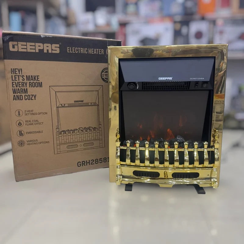 Geepas Electric Heater GRH28581 with Real Coal Flame Effect | Best Room Heater Review
